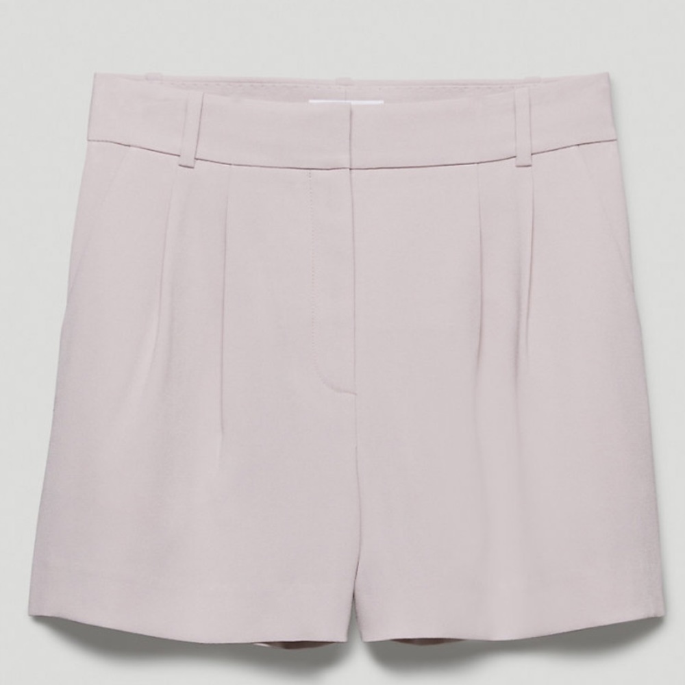 Babaton mauve pleated shorts
